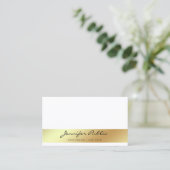 Berufliches, modernes White Gold Chic Einfach Visitenkarte (Stehend Vorderseite)