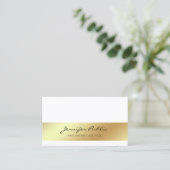 Berufliches, modernes White Gold Chic Einfach Visitenkarte (Stehend Vorderseite)