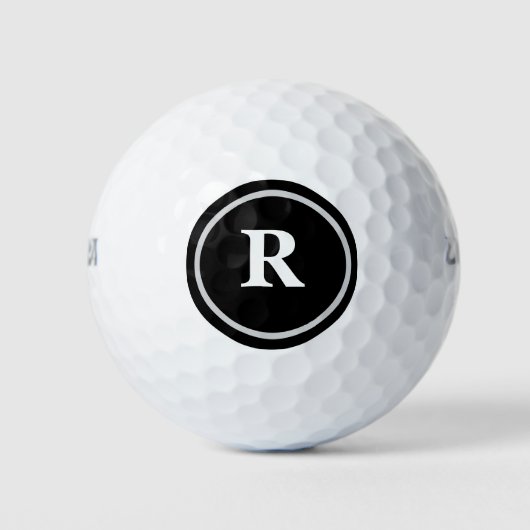 Berufliches Monogram Black Circle Logo Golfball (Vorderseite)