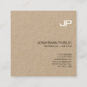 Berufliches Monogram Design Elegant Schlicht Luxus Quadratische Visitenkarte (Rückseite)