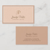 Berufliches Monogram Elegante Colors Pearl Luxury Visitenkarte (Vorne/Hinten)