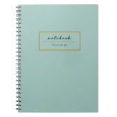 Berufliches Monogram Green Gold StilNotebook Notizblock (Vorderseite)