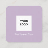 Berufliches Monogram Logo Lila Lilac Elegant Quadratische Visitenkarte (Rückseite)