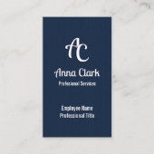 Berufliches Monogram Logo Navy Blue Texted Visitenkarte (Vorderseite)