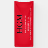 Berufliches Monogram Logo Rotes Schwarzes Geschäft Banner (Vertikal)