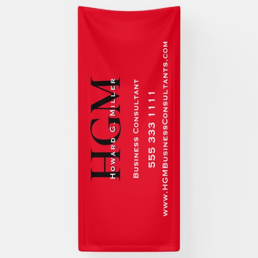 Berufliches Monogram Logo Rotes Schwarzes Geschäft Banner (Vertikal)