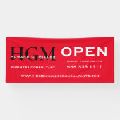 Berufliches Monogram Logo Rotes Schwarzes Open Bus Banner (Horizontal)