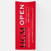 Berufliches Monogram Logo Rotes Schwarzes Open Bus Banner (Vertikal)