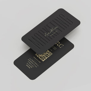 Berufliches Monogram Marketing Black Gold Modern Visitenkarte