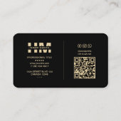 Berufliches Monogram Triangle Black Gold Modern Visitenkarte (Rückseite)