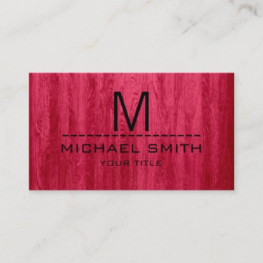 Berufliches Monogramm aus Rotholz #2 Visitenkarte (Vorderseite)