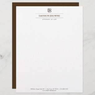 Berufliches Monogramm braun auf weißem Letterhead Briefbogen