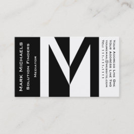 Berufliches Monogramm des Geschäfts-M Schwarzweiss Visitenkarte