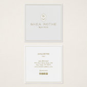 Berufliches Monogramm des hellgrauen Beauty Salons (Vorne & Hinten)