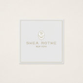 Berufliches Monogramm des hellgrauen Beauty Salons (Vorderseite)