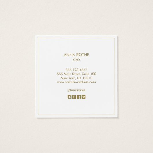 Berufliches Monogramm des hellgrauen Beauty Salons (Rückseite)