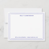 Berufliches Monogramm dunkelblaues Flat an zwei Gr Mitteilungskarte (Vorderseite)