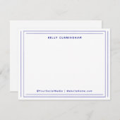 Berufliches Monogramm dunkelblaues Flat an zwei Gr Mitteilungskarte (Vorne/Hinten)