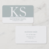 Berufliches Monogramm Elegant Makeup Artist Gray Visitenkarte (Vorne/Hinten)