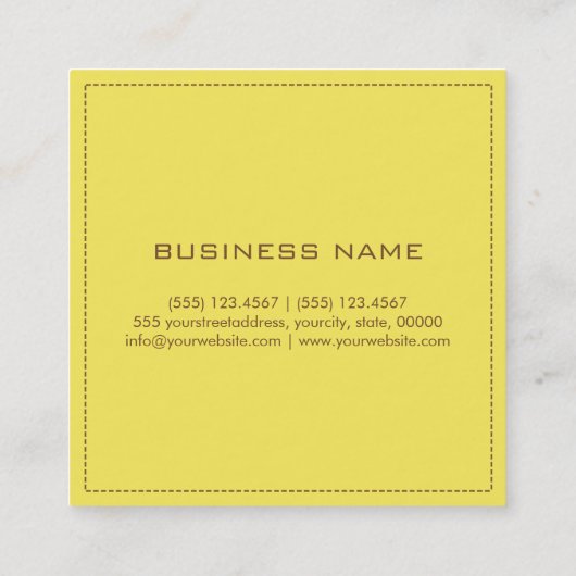 Berufliches Monogramm Elegant Moderner Mais Quadratische Visitenkarte (Rückseite)