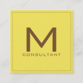 Berufliches Monogramm Elegant Moderner Mais Quadratische Visitenkarte (Vorderseite)