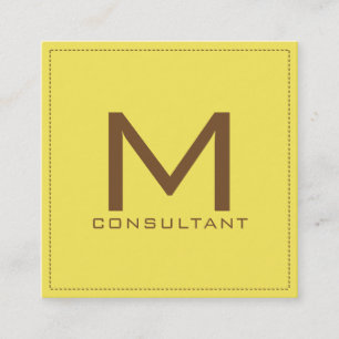 Berufliches Monogramm Elegant Moderner Mais Quadratische Visitenkarte