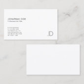 Berufliches Monogramm Elegant Modernes Einfaches S Visitenkarte (Vorne/Hinten)