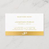 Berufliches Monogramm Elegant Modernes Gold Schlic Visitenkarte (Rückseite)