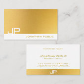 Berufliches Monogramm Elegant Modernes Gold Schlic Visitenkarte (Vorne/Hinten)