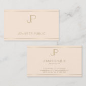 Berufliches Monogramm Elegant Modernes Schlichtes Visitenkarte (Vorne/Hinten)