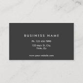Berufliches Monogramm Elegant Modernes Schwarz Visitenkarte (Rückseite)