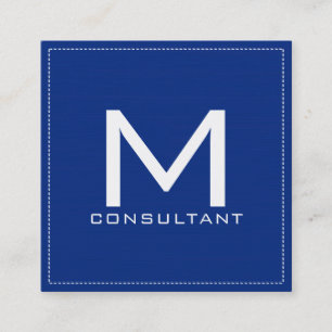 Berufliches Monogramm Elegante Moderne Marine Quadratische Visitenkarte