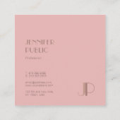 Berufliches Monogramm Eleganter Anfangsbuchstabe C Quadratische Visitenkarte (Rückseite)