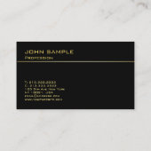 Berufliches Monogramm-Elegantes Schwarzes Gold Visitenkarte (Rückseite)