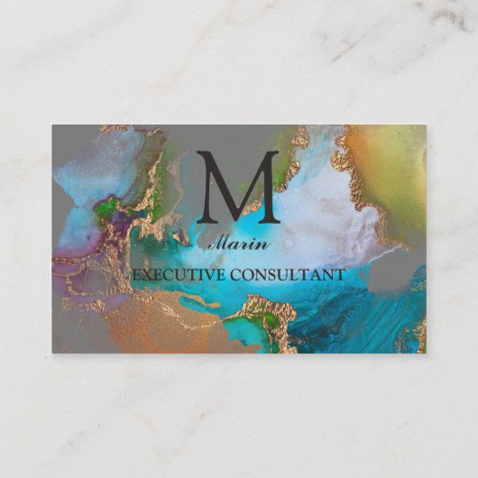 Berufliches Monogramm-Format Visitenkarte (Rückseite)