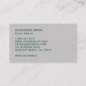 Berufliches Monogramm für das Grüne Gold des Händl Visitenkarte (Rückseite)