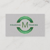 Berufliches Monogramm für das Grüne Gold des Händl Visitenkarte (Vorderseite)