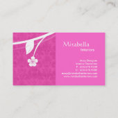 Berufliches Monogramm-Geschäfts-Karten-Blumenrosa Visitenkarte (Rückseite)