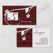 Berufliches Monogramm-Geschäfts-Karten-Blumenrot Visitenkarte (Vorne/Hinten)