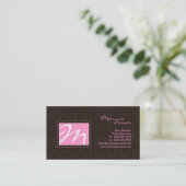 Berufliches Monogramm-Geschäfts-Karten-Rosa Brown Visitenkarte (Stehend Vorderseite)