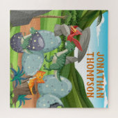 Berufliches Monogramm Jurassisch-Blau Puzzle (Horizontal)