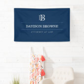 Berufliches Monogramm-Logo Blau Banner (Insitu)