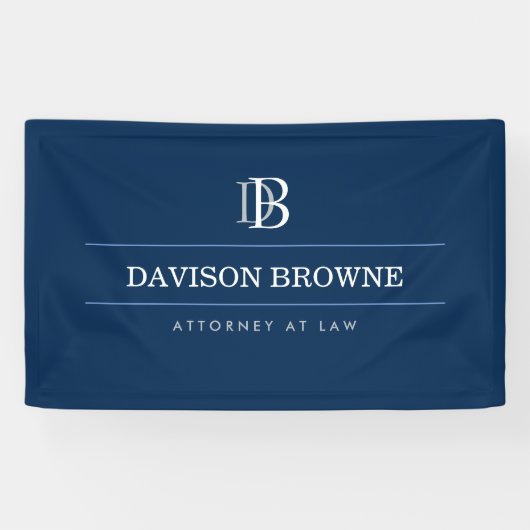 Berufliches Monogramm-Logo Blau Banner (Horizontal)