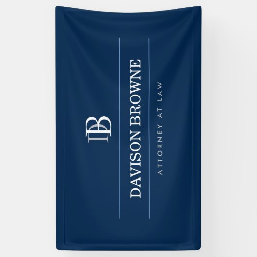 Berufliches Monogramm-Logo Blau Banner (Vertikal)