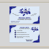 Berufliches Monogramm-Logo für blaue Reinigungsdie Visitenkarte