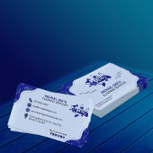 Berufliches Monogramm-Logo für blaue Reinigungsdie Visitenkarte