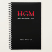 Berufliches Monogramm-Logo für Unternehmen, schwar Planer (Vorderseite)
