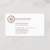 Berufliches Monogramm-Logo in Holzkorndesign Visitenkarte (Rückseite)