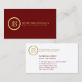 Berufliches Monogramm-Logo in Imitaten Gold Dunkel Visitenkarte (Vorne/Hinten)