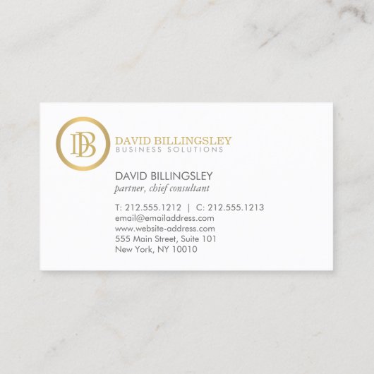 Berufliches Monogramm-Logo in Imitaten - Schwarz Visitenkarte (Rückseite)